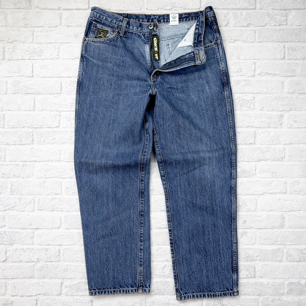 Cinch Jeans Green Label Mens 35x30 Blue Western Relaxed Fit Denim Work Cowboy